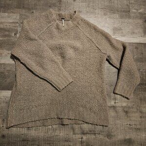Free People Teddy Sweater Tunic in Silver Clouds, Size Large